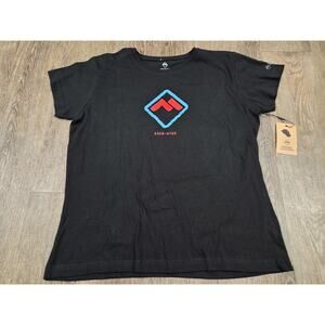 Powder Mountain NWT Black Eden Utah Women's Short Sleeve Tshirt Large